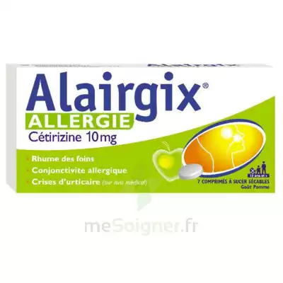 Alairgix Allergie Cetirizine 10 Mg Comprimés à Sucer Séc Plq/7 à Pau